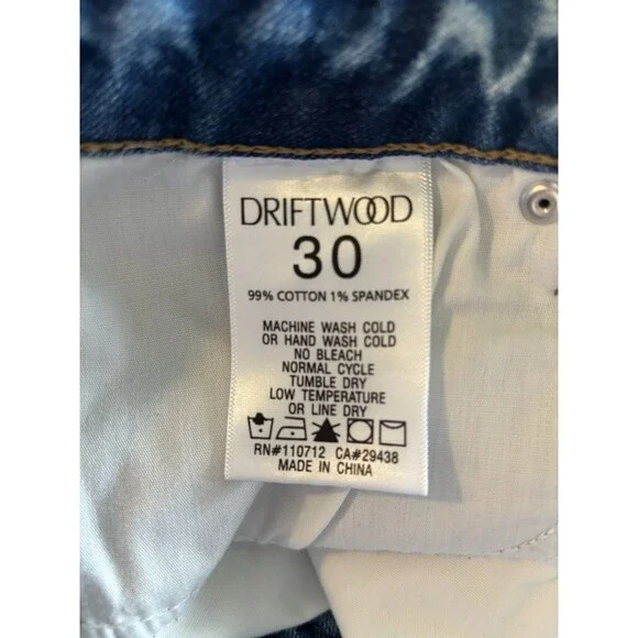 Driftwood Stef Embroidered Floral Blue Denim Jean Skirt Women’s Size 30 NWT - Picture 8 of 10